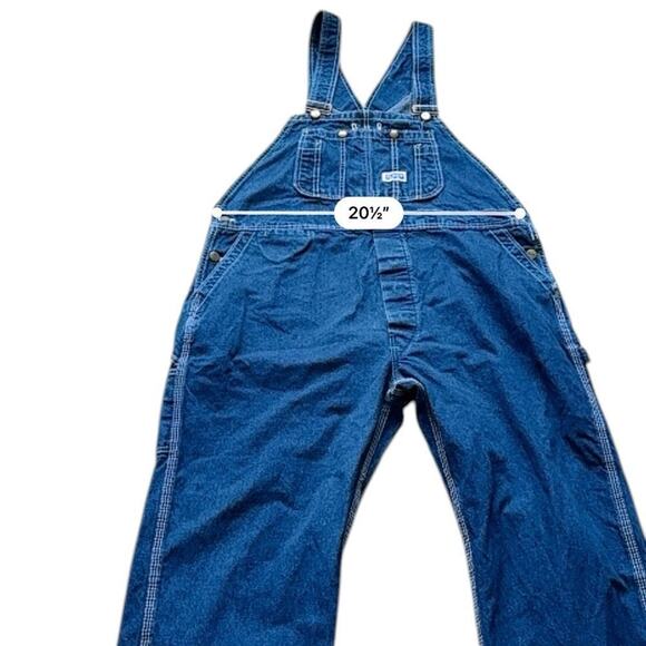 VINTAGE Big Smith Blue Denim Bib Overall Jeans carpenter style Size 42 x 30 - Picture 9 of 10